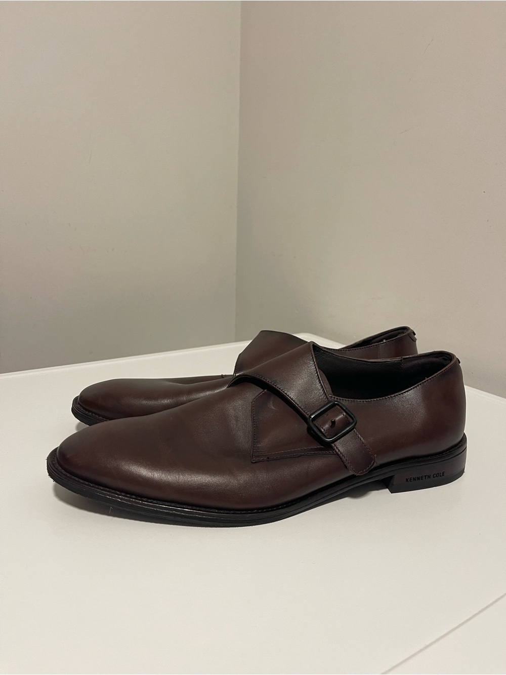 Kenneth Cole Men's Single Monk Strap Oxfords in Brown Size: 11 US (GENTLY WORN)